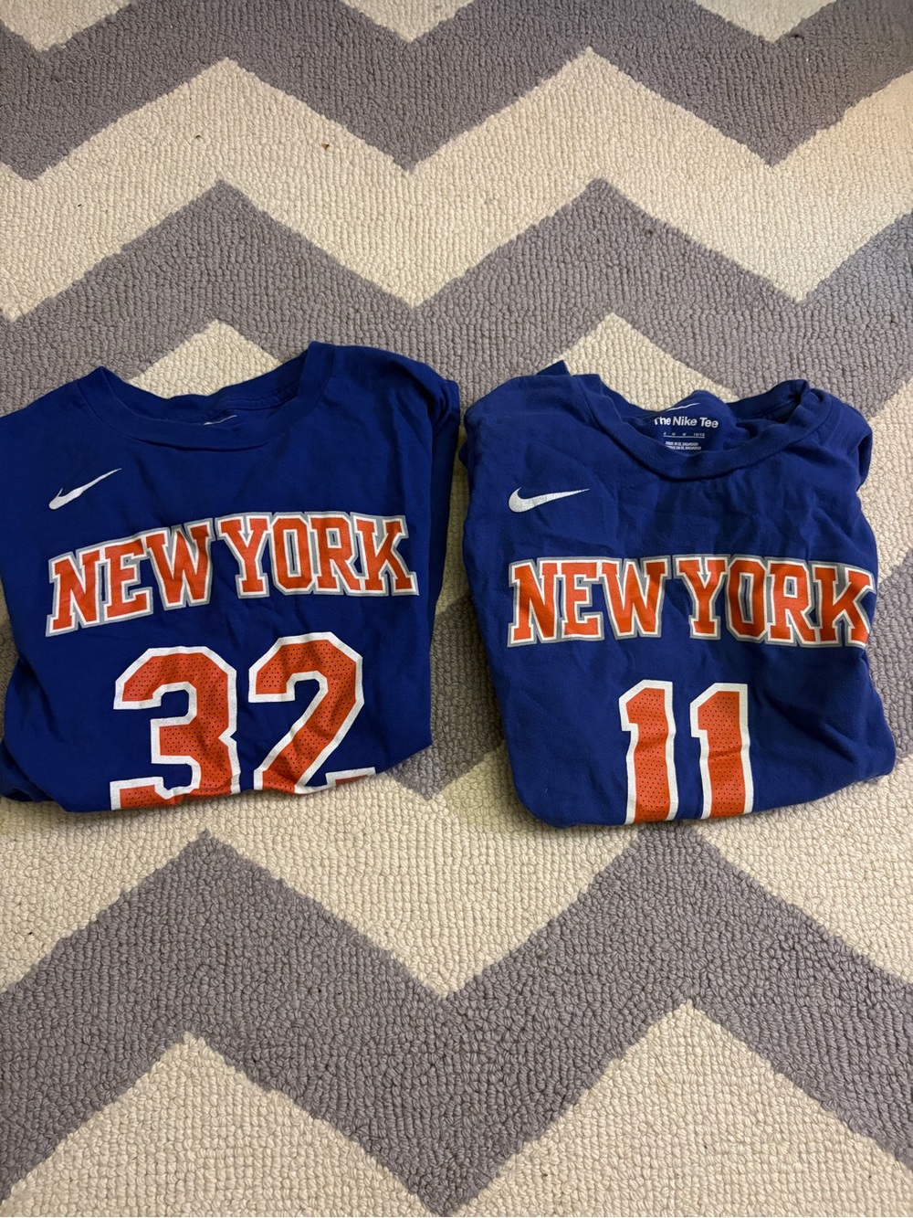 Nike Knicks Jersey Tees - Towns and Brunson (both youth medium)